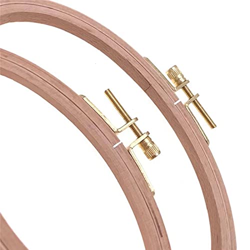 BWRMHME 4 X 6 Inch Oval Embroidery Hoops Wooden Cross Stitch Hoop Quilting Hoops Craft Tool- 16X10 cm (2PC)