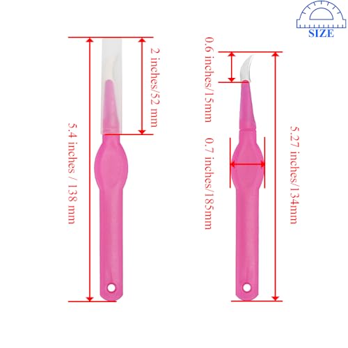 HAHIYO Pink Seam Ripper Ergonomic Grip Thread Stitch Remover Tool Sewing Stitch Cutter Thread Ripper Unpicker Sewing Accessory&Supply for Crafting Notions Quilting Sewing Hem, 5.4-Inch 2PCs