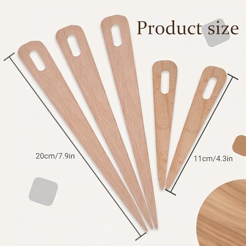 Weaving Needle 5Pcs DIY Wooden Big Eye Knitting Needles Tapestry Weaving Crafts Tools Wooden Big Eye Knitting Needles