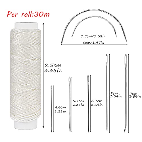 Waxed Thread, Upholstery Needle and Thread 32 Yards Cream - color: Cream, size: 32Yard