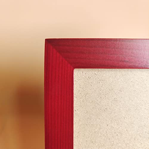 5x7 Picture Frames RED Solid Wood Frame, Plastic Panel (Film Needs to be Removed) Table or Wall.Front Window Opening 4.5x6.5 inch. - color: Red, size: 5x7