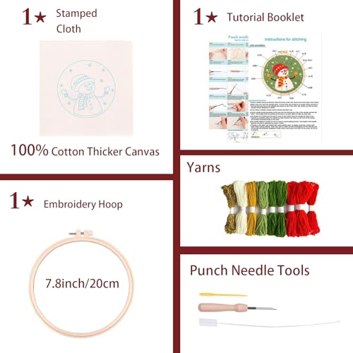 artcici Punch Needle Kit for Beginners with Halloween Pumpkin Black Cat Pattern Tool and Yarn, Easy Embroidery Rug Hooking Set (Pumpkin) - color: Pumpkin