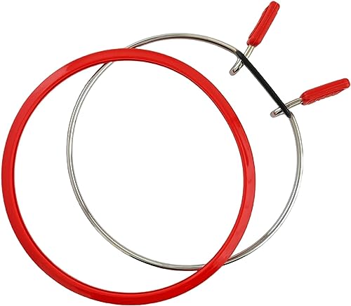Nurge Metal Embroidery Hoops - Premium Spring Tension Embroidery Hoop for Cross Stitch - Durable Ring with Quick Release Safety Clip - Ideal for Crafters,Beginners & Professionals - Red - Medium - color: Red, size: Medium