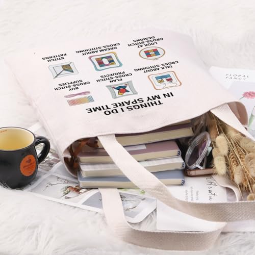 G2TUP Cross Stitching Lover Gift Hobbies Design Tote Bag Cross Stitching Supplies Handbag Cross Stitcher Gift