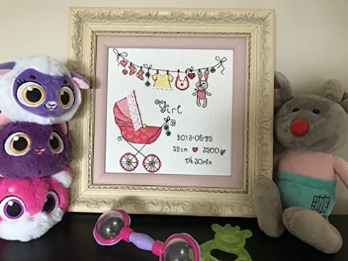 RIOLIS 1417 It's a Girl! Counted Cross Stitch Kit 7.87 x 7.87 in - style: It's a Girl! 1417
