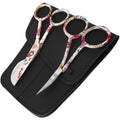Applique Embroidery Scissors Set - Duckbill & Needlepoint, 4.5", Floral - color: Floral