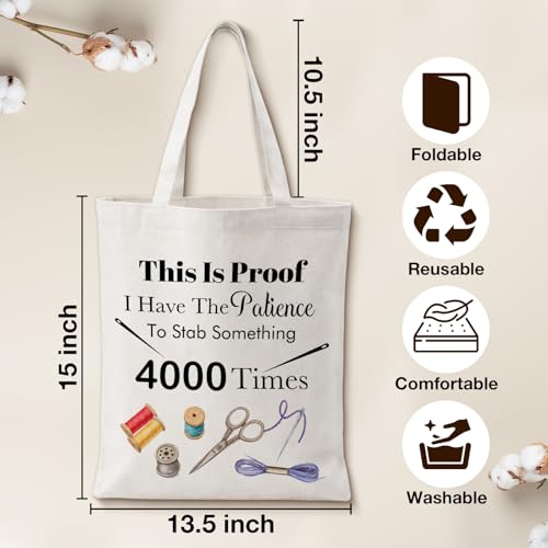 Cross Stitch Project Canvas Tote Bag Sewing Gifts for Women