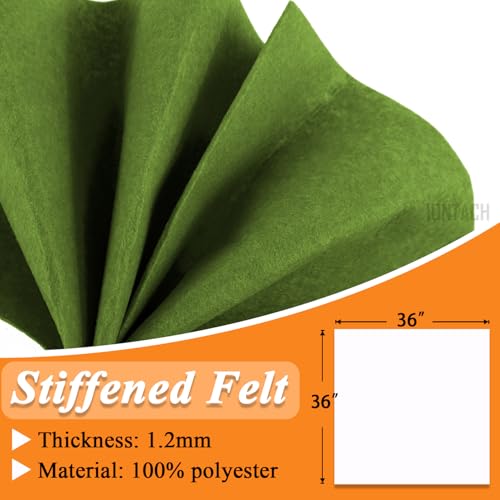 IONTACH 36" X 36" Stiff Felt Fabric 1.2mm Thick (Moss Green) - color: Moss Green, size: Stiff - 36" X 36"