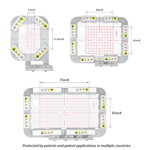 Sew Tech 3pcs Magnetic Embroidery Hoops for Brother, 1x2.5 4x4 4x6.75in Bar - size: 3in1-AMK Set