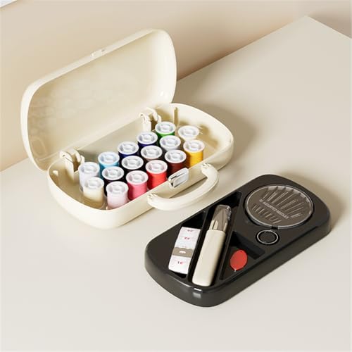 FKOG Retro Green Sewing Project Kit, 151 Pcs Sewing Kit with Portable Retro Hard-Shell Case, 18 Multicolor Thread Spools, Needles, Buttons, and Accessories (Used Green) - style: Used Green