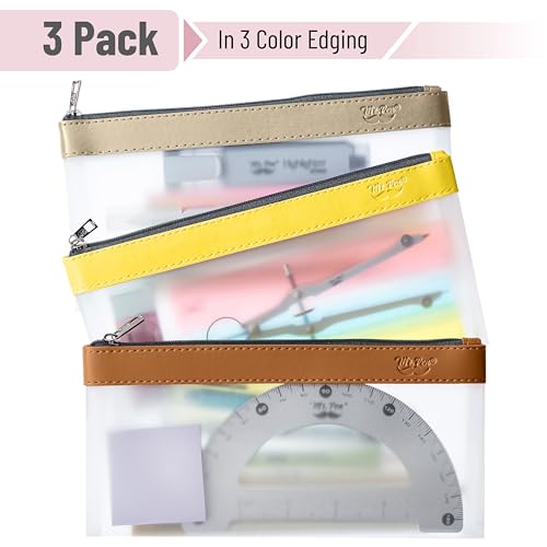 Mr. Pen - 3 Pack Clear Kids Pouch - Multi-Use Pencil & Make Up Case - color: Autumn, size: 3 Pack, Medium