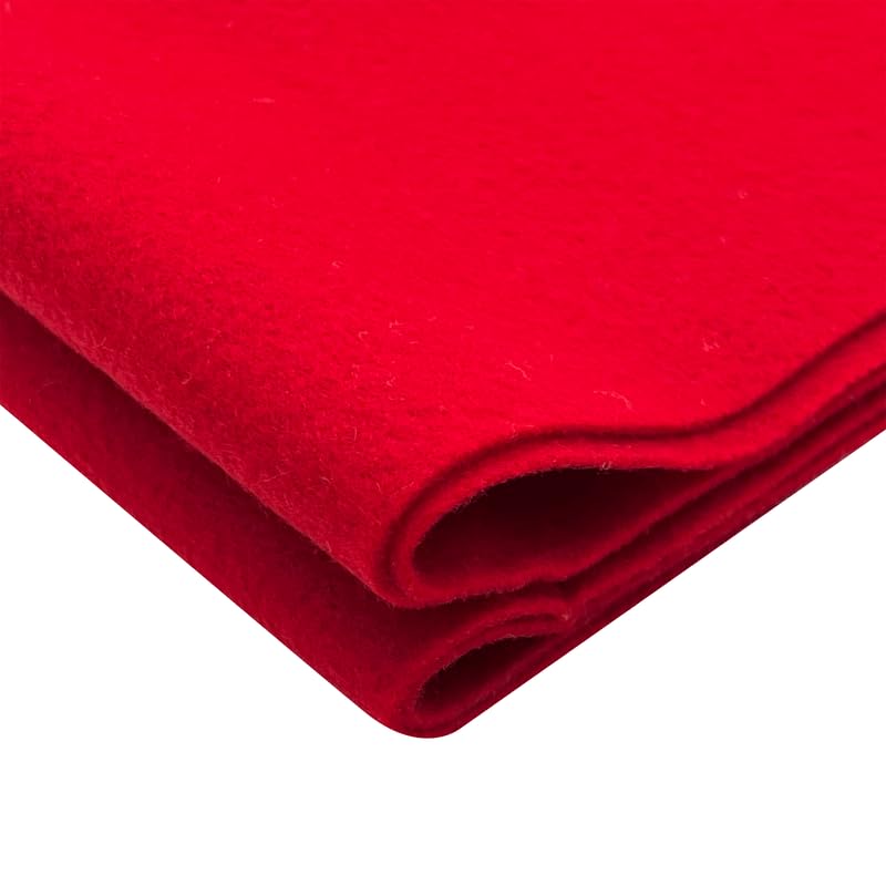 EOVEA | Acrylic Felt Fabric by The Yard | 72" Wide | 1.6mm Thick | Soft & Durable Non-Fraying Felt | for DIY Crafts, Sewing, Upholstery, Costumes & Padding(Red, One Yard) - color: Red, size: 1 Yard