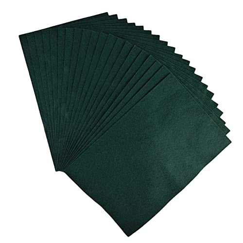 Jtnohx Color Felt Fabric Soft Felt Sheets for Crafts Dark Green 20Pcs 1.4mm - color: Dark Green