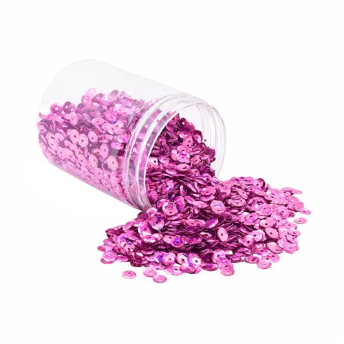 Mandala Crafts 6mm Cup Round Holographic Pink Sequins for Sewing Embroidery - color: Holographic Pink, size: 6mm Cup Sequins