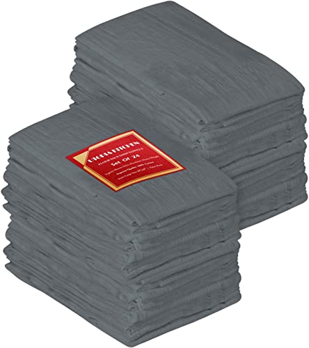 Utopia Kitchen Light Grey Flour Sack Towels [24 Pack - 28 x 28 Inch] 100% Cotton Tea Towels for Cleaning & Drying - Highly Absorbent Kitchen Dish Cloth - color: Light Grey, size: 24 Pack