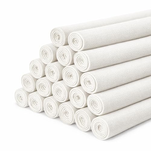 20 PCS 8 × 8 Inch Linen Embroidery Fabric, Bright White Fabric - color: Bright White, size: 8×8 Inch