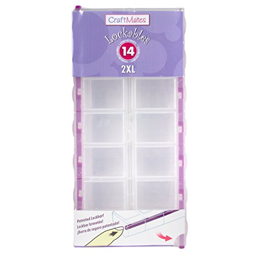 CRAFT MATES Bead Organizer, 14 Locking Compartments, 2XL, Clear Lids - style: 14 Compartment (2XL)