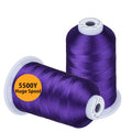 Simthread Embroidery Thread 5500 Yards Purple 614, 2 Huge Spools 40wt Polyester for Brother, Babylock, Janome, Singer, Pfaff, Husqvarna, Bernina Machine - color: Purple