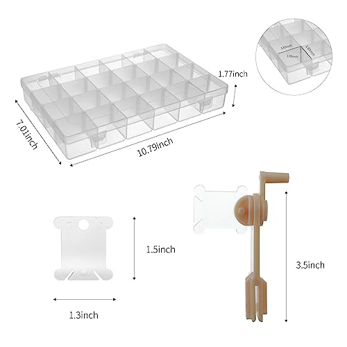 Rumhut 2 Pack Embroidery Floss Organizer with 216 Pcs Embroidery Floss, Floss Windern and Floss Number Stickers for Craft DIY Embroidery Sewing Storage