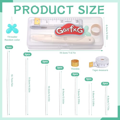 GarfxG 31 Pcs Big Eye Seed Collapsible Bead Needle Set with Beading Tools - style: Set C
