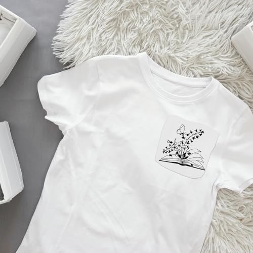 Water Soluble Embroidery Patterns Stabilizers - Rngmsi 2 Sheets Book Lover Stick and Stitch Embroidery Pattern Wash Away 14 Pcs Cat Flower Transfer Papers for Hand Sewing - color: Book Lover