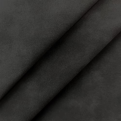Black Soft Faux Suede Fabric 30x135cm Synthetic Faux Leather Frosted Leatherette for Handbags Wallets Sewing Crafts - color: Black