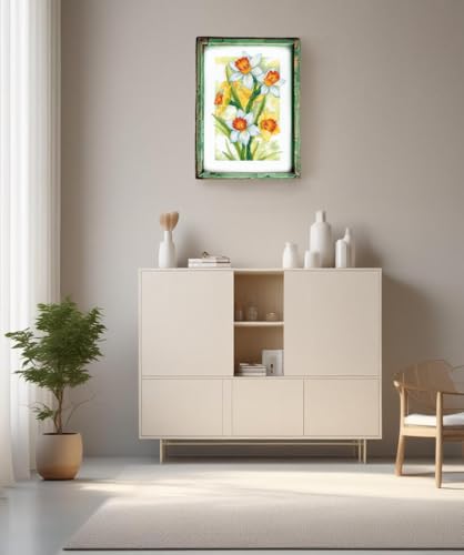 RIOLIS - Spring Glow. Daffodils 2189, Cross Stitch Kits 8¼"x11¾, Cross Stitch Kits for Adults, Counted Cross Stitch Kits, Embroidery Kit for Beginners & Advanced, Floral Crossstitching Kits - style: Spring Glow. Daffodils 2189