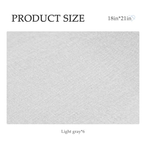 6 Pcs 18 x 21 Inches Cotton Fabric Precut Quilting Fabric Bundles Solid Colors Quilt Material for DIY Craft Sewing Embroidery (Light Grey) - color: Light Grey