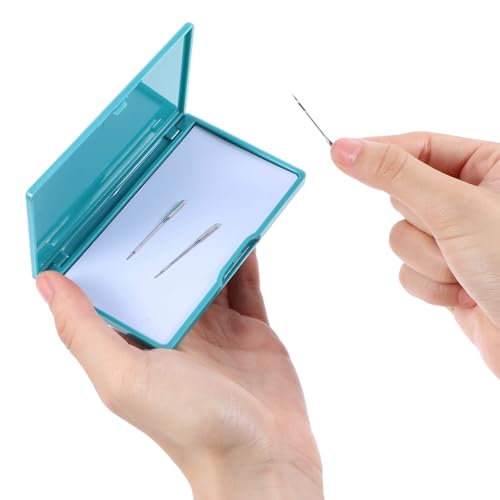 Piriuuo 2 Pcs Magnetic Needle Case, Sewing Needle Holder Rectangle Magnetic Needles Holder Portable Sewing Needles Box Sewings Supplies for Pin Holders Organizer (Green & Pink)
