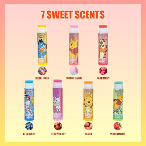 Winnie the Pooh Keychain Lip Balm Set, 7-Piece Plant-Based - color: Winnie The Pooh
