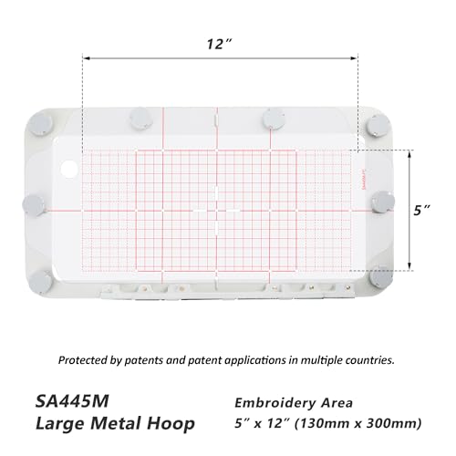 Sew Tech Magnetic Embroidery Hoop for Brother, 5x12in 130x300mm Round SA445 - color: 5"x12" - SA445M