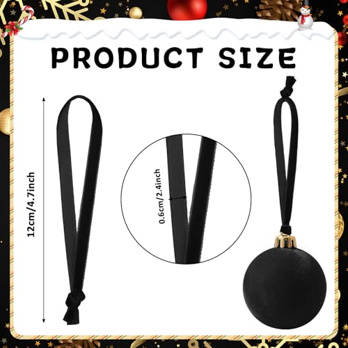 JUNEBRUSHS 120Pcs Velvet Christmas Ornament Ribbon Hangers, Hand Tied Christmas String Ribbon Loops for Ornament Hanging Tree Hanging Decorations Black - color: Black
