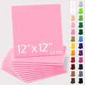 12" x 12" Felt Sheets for Crafts, 2mm Stiff Felt Fabric (12 Pcs), Light Pink - color: Light Pink