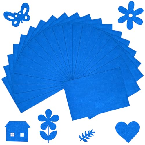 20 Pcs Navy Blue Felt Fabric Sheet 8" x 12" Assorted Color Felt Fabric Sheets for Crafts DIY Handcraft Sewing Squares Patchwork Nonwoven - color: Navy Blue