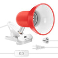 RONG&LAN Clip lamp,360° Rotation Clip on Lamp Portable Book Reading Light,Clamp on Desk/Table/Bunk Bed/Cupboard Home Lighting, (Desk lamp,Seven Colors for Your Choice) (Red) - color: Red