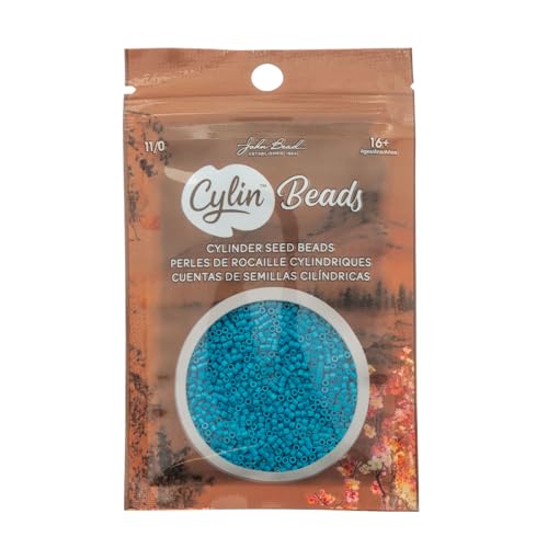 John Bead 25g Cylin Beads Dark Turquoise Blue 11/0 Glass Cylindrical Seed Beads for Jewelry Bracelets Necklaces Earrings Making Embroidery - color: Dark Turquoise Blue