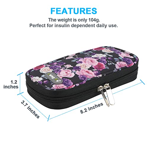 YOUSHARES Insulin Cooler Travel Case, Diabetic Travel Case TSA Approved with 2 Ice Packs for GLP-1, for Ozempic, for Insulin Pens and Insulin Vials for Daily & Travel - color: Pink Rose