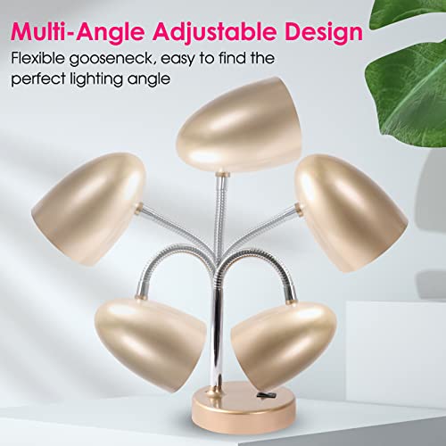 E ENERGETIC LIGHTING LED Desk Lamp, 3.5W 240LM 4000K Cool White Study Lamps for Bedroom and Office, Eye Protection, ETL Listed, Gold Table lamp - color: Desk Lamp-Gold
