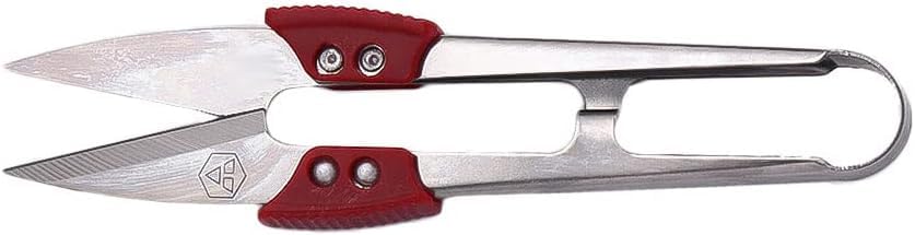 Red Stainless Steel U Sewing Scissors Clippers, Mini Small Snips Trimming Nipper Thread Sewing Cutter for Stitch, Crafts, DIY Projects,Cutting Tools (4.3in)
