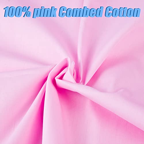 2 Yard Pink Cotton Fabric,Natural Cotton Poplin Fabric by The Yard, 59 Inches Wide 100% Cotton Fabric,Soft Embroidery Muslin Quilting Material for Sewing Material Apparel Cloth - color: Pink, size: 2 Yards