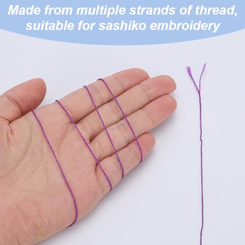 FREEBLOSS 4 Pcs Sashiko Thread Sashiko Skein 100M * 4 Colors Pure Cotton Embroidery Thread Japanese Sewing Threads Quilting and Embroidery Kit Supplies, Purple - color: Purple Theme