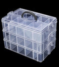 Praisebank 3-Layer Stackable Storage Container Box, 30 Dividers Compartments, Perfect for Storage Jewelry & Arts & Crafts & Sewing. (Clear) - color: Clear