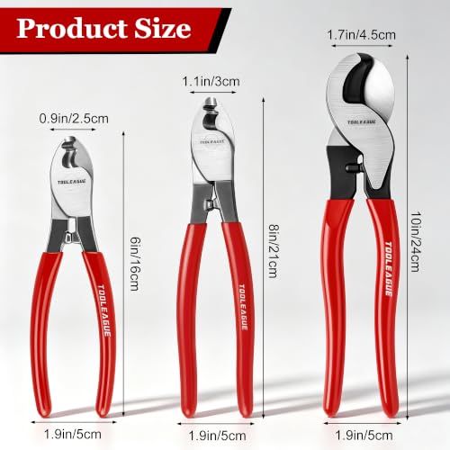 TOOLEAGUE 8 Inches Cable Cutter,Heavy Duty Cable Cutting - size: 8" Cable Cutter,1Pc