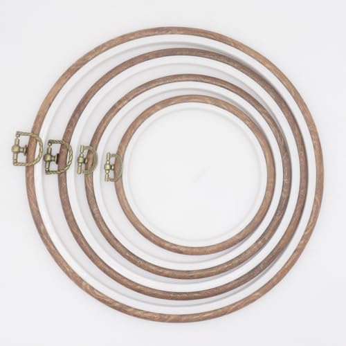 Joyangy 5-Pack 8 Inch Imitation Wood Embroidery Hoops for Cross Stitch - size: 8inch