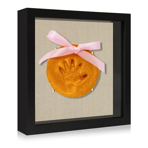 8x8 Shadow Box Picture Frame Display Case with Soft Linen Back, Black Wooden Memory Shadow Box Frame with Tempered Glass Cover for Wall or Tabletop Display - color: Black, size: 8x8