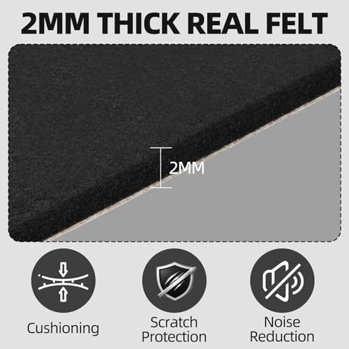 Self Adhesive Felt Sheets, 6PCS 13.4"x10.8" 2mm Thick Black - color: Black