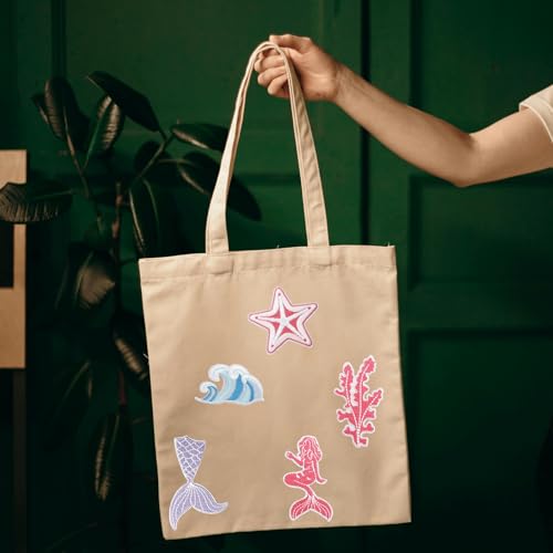 8PCS Mermaid Iron On Patches, Ocean Embroidery Appliques for Clothing - color: Mermaid Themed