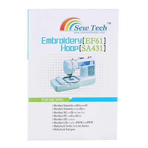 Sew Tech Embroidery Hoop for Brother, 1x2.5in 20x60mm SA431 EF61 Frame - size: 1.5" x 2.5" - SA431