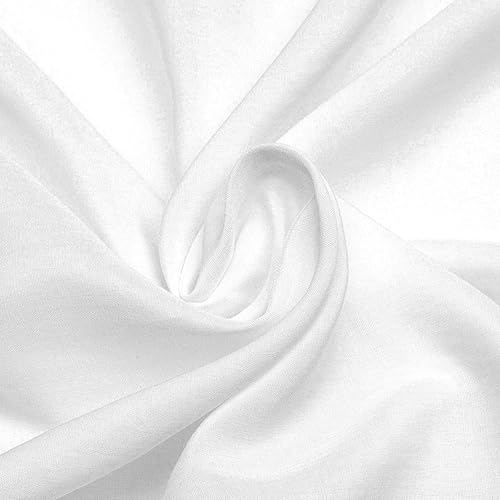 1 Yard White Cotton Fabric, Cotton Fabric by The Yard 59 inch Wide Quilting Cloth for Embroidery DIY Sewing Apparel Cloth