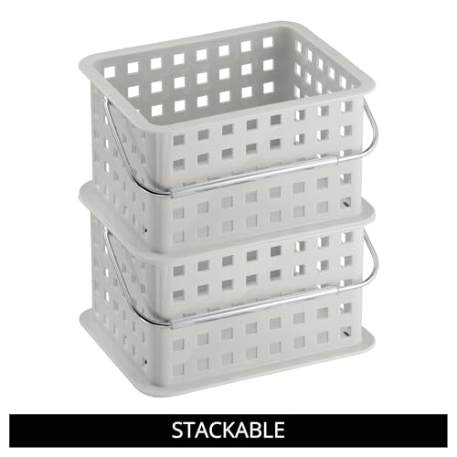 iDesign Shower Caddy Basket with Handle, Light Gray - color: Light Gray, style: Pack of 1